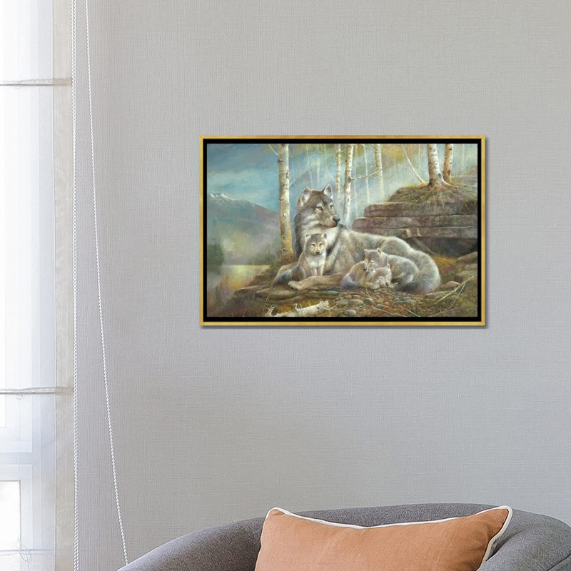 «Safe and Sound» par Ruane Manning - reproduction d'art, Aucun mat, H 18 po x l 26 po x P 1,5 po, Toile encadrée d'or