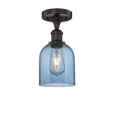 Edison - Allysson - Plafonnier semi-encastré 6 po 1 lumière - Abat-jour granuleux