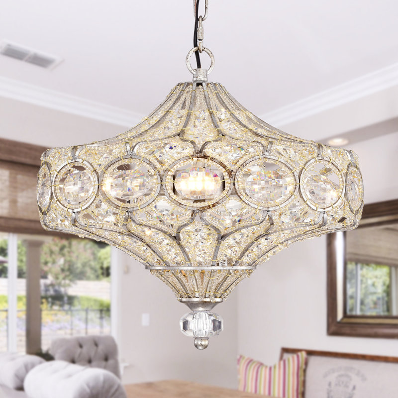 Luminaire suspendu 4 lumières Keyundra, Argent