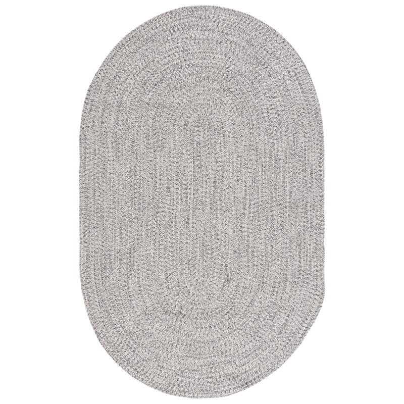 Kar Hand Woven Performance Machine Washable Rug, Oval 5' x 8', Gray/Ivory