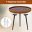 Table de bout ronde de 20 pouces avec décoration de coquillage et finition en résine époxy-861352510