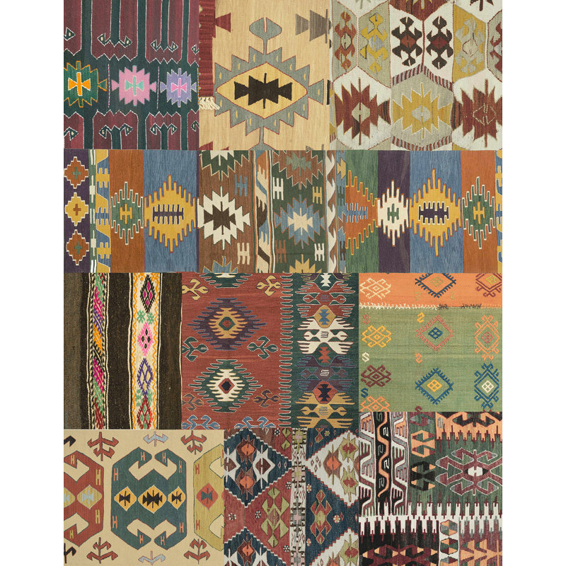 Hallan Patchwork Area Rug, Rectangle 155 x 200cm