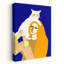 Whimsical Girl And Cat Contemporary Cat Wall Art Print 1 Piece Wrapped Canvas Wall Art-904958232
