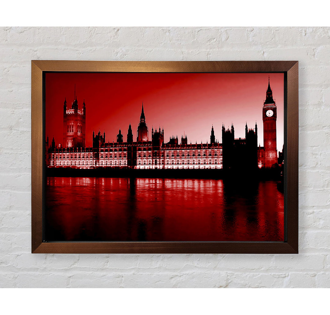 London Houses Of Parliament Rot - Einzelner Bilderrahmen Kunstdrucke