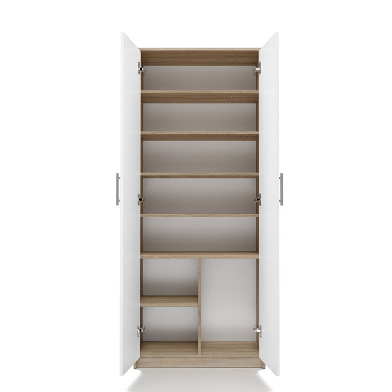 Jahmeek 180cm H x 74cm W Bookcase, White/Sonoma Oak