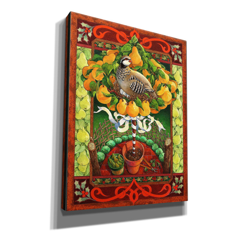«Partridge In A Pear Tree» par David Galchutt, art mural sur toile, H 34 po x l 26 po x P 1,5 po