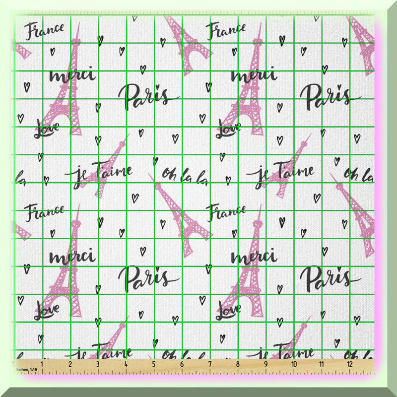 Parisian Chic Eiffel Tower Love Fabric 1 Yard