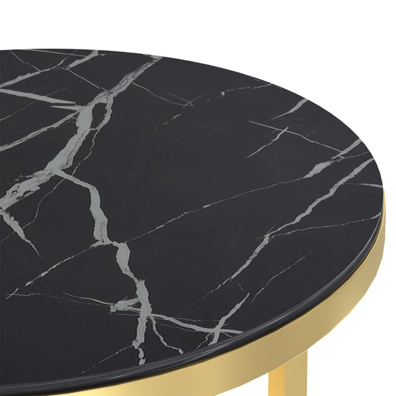 Slayden Glass Top Frame End Table, Black