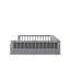 Lit plateforme double avec garde-corps et coussin-1879254202