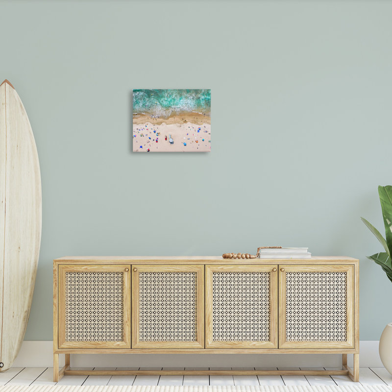 Reproduction d'art sur toile tendue, "Parade de plage" par Jeff Poe, L 20 po x H 16 po