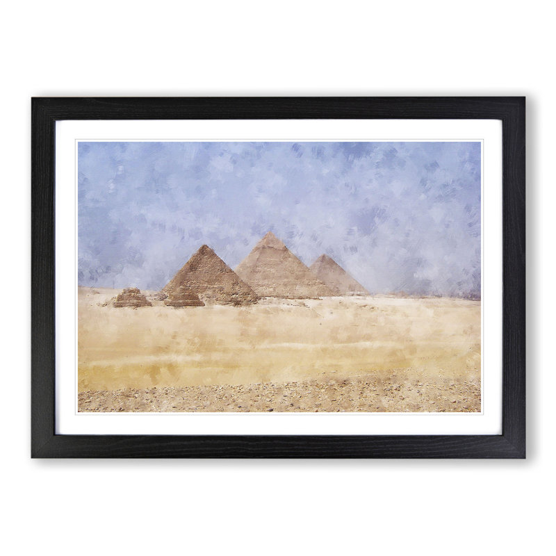 Great Pyramids of Egypt - Picture Frame Graphic Art, Black Framed, 27cm H x 36cm W x 2cm D