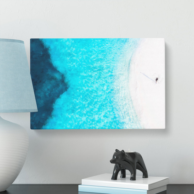 Alone On The Beach - Wrapped Canvas Painting, 30cm H x 45cm W x 4cm D