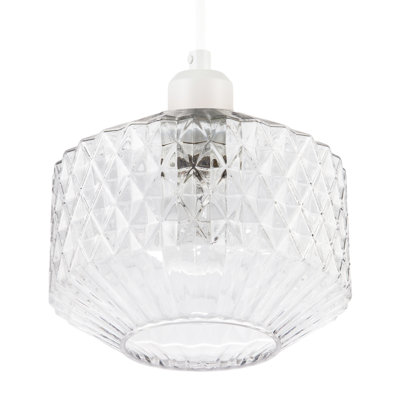 16 cm H Round Glass Pendant Shade ( No Direct Attachment Method ) in Clear