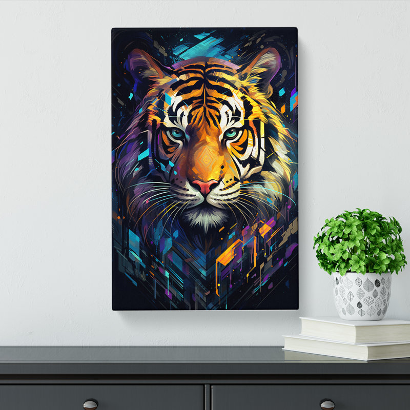 Tiger Futurism No.3 - Wrapped Canvas Print, 60cm H x 40cm W x 3cm D