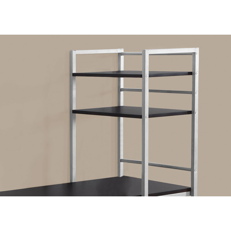 Erda Metal Base Computer Desk, Cappuccino / Silver