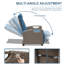 Chaise de patio inclinable - Coussin confortable, bleu marine, chaise ajustable avec table d'appoint, bleu