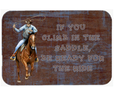 Union Rustic Roper Bauxite If You Climb in the Saddle, Be Ready for the Ride Glass Cutting Board