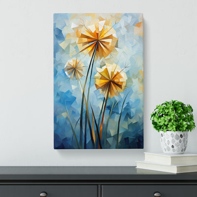 Dandelion Cubism No.3 - Wrapped Canvas