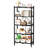 Expandable Folding Bookshelf with Wheels, Collapsible Adjustable Storage Rack Metal Shelves