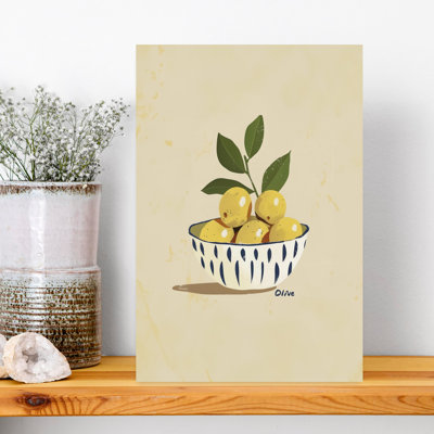 Lemon Harvest Bowl by Emel Tunaboylu - Wrapped Canvas Print