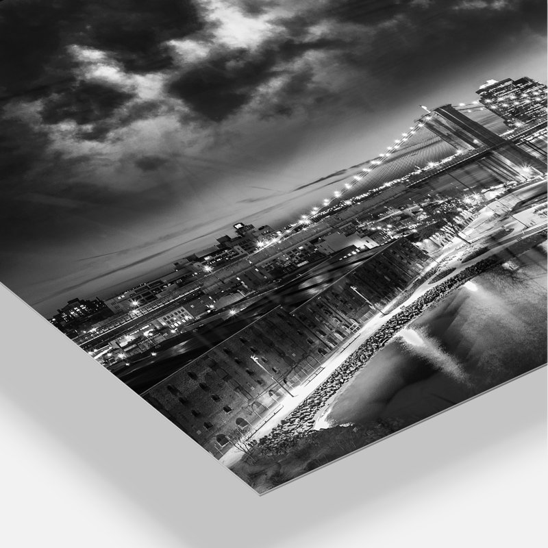 Industrial Black and White Cityscape Canvas Print, 32" x 16"