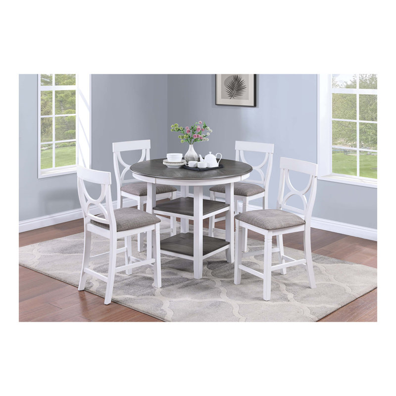 5-pcs Counter Height Dining Set, White