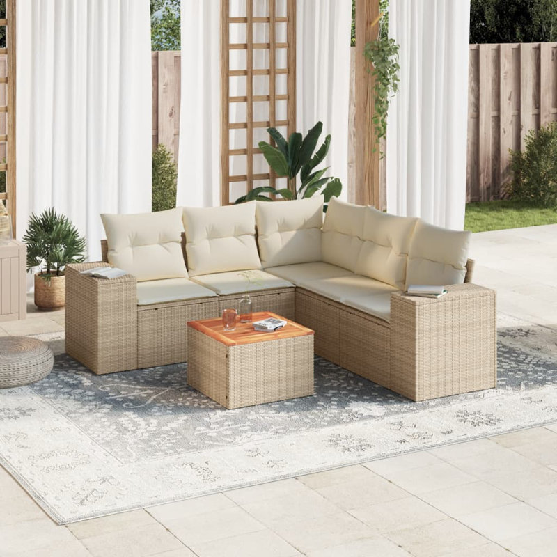 Ensemble de canapé de jardin Vidaxl beige, blanc crème