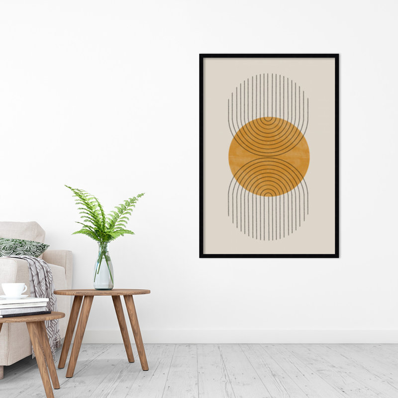 «Perfect Point Yellow» par le studio d'art mural MIUUS, Cadre noir, H 41 po x l 28 po x P 1 po