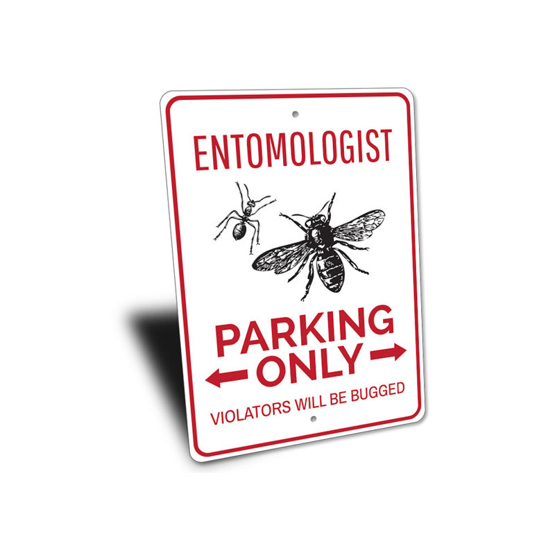 Enseigne entomologiste en aluminium, H 10 po x l 14 po x P 0,04 po