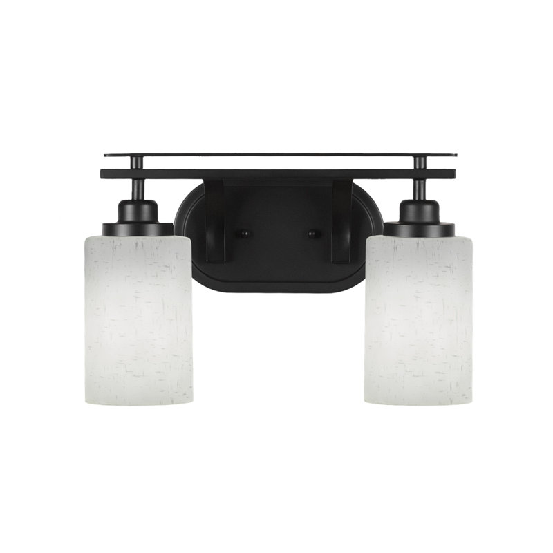 Barre d'éclairage de salle de bain 2 lumières Roderik, Grainé, Noir mat