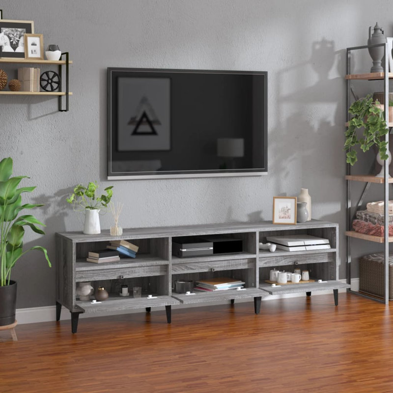 Everlie Unfinished TV Stand for TVs up to 43", Grey Sonoma