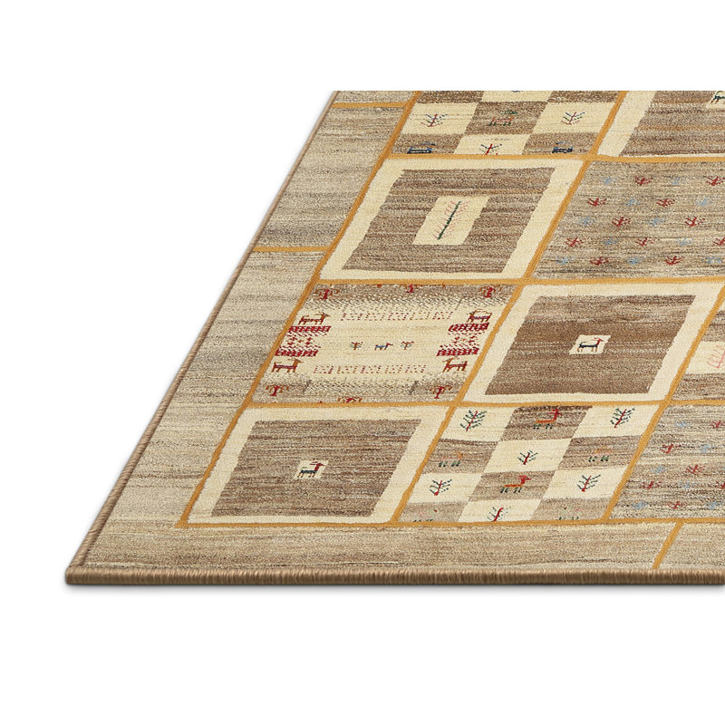 Tapis olive / crème Niesha Southwestern, Rectangle 7 pi x 9 pi