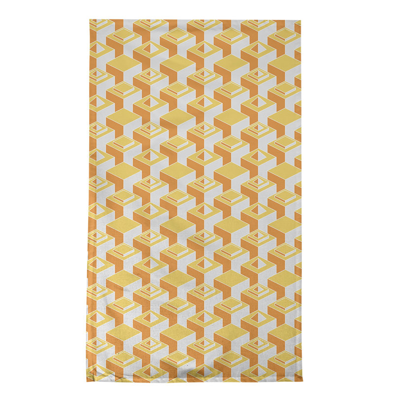 Serviette de thé skyscrapers Patricia Geoffrey, Jaune, Polyester sergé