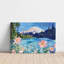 Art mural encadré pour le salon, impression sur toile moderne, impression sur toile, mont Fuji, fleurs de cerisier au bord du lac, impression de style impressionniste