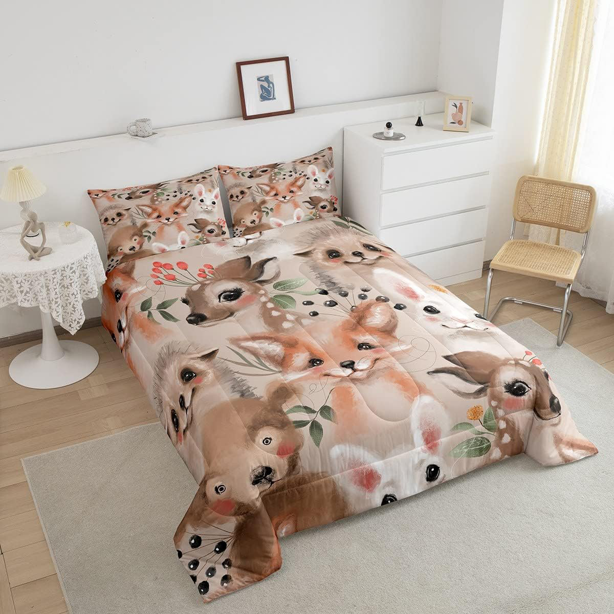 Bisiot 3-Pieces Cute Fox Deer Rabbit Comforter Set - Wayfair Canada