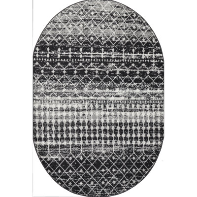 Amandine Moroccan Power Loom Performance Black Rug