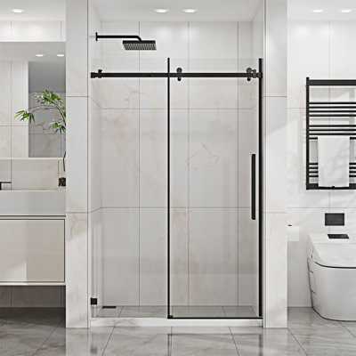 Porte de douche coulissante sans cadre