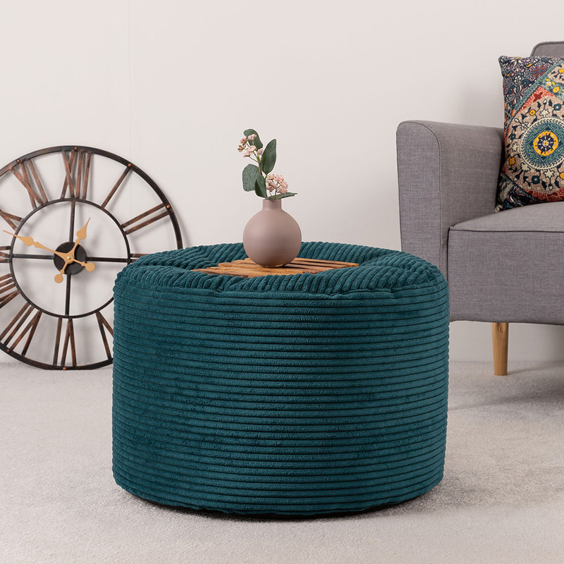 Soul 55Cm Round Pouffe, Teal Green