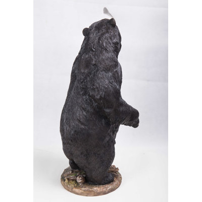 Growling Bear Standing Statue