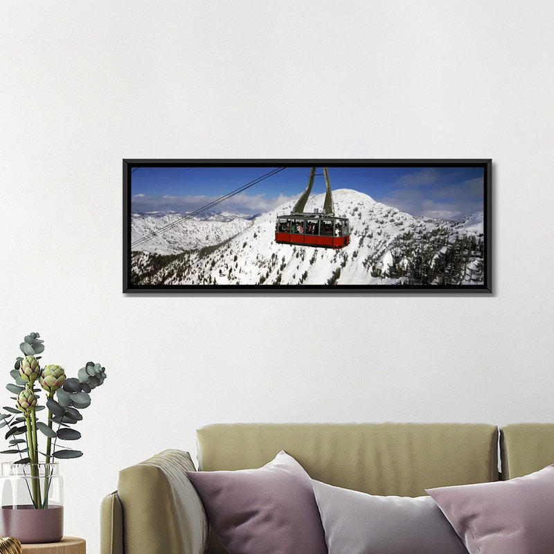 «Snowbird Ski Resort, Utah», reproduction de photo panoramique sur toile, H 12 po x l 36 po x P 1,5 po, Toile avec cadre noir
