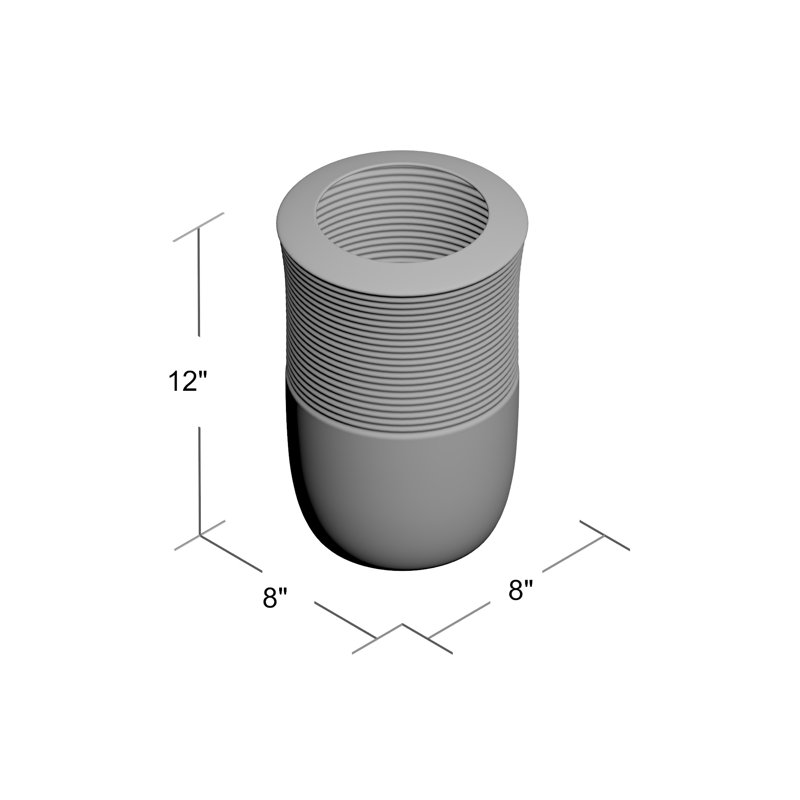 Vase de table en céramique gris foncé, H 12 po x l 8 po x P 8 po