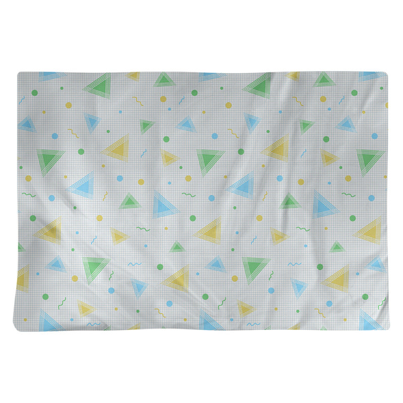 Napperon en coton 18 "Retro, Bleu / Jaune