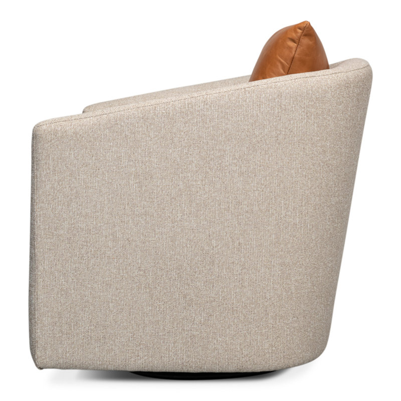 Bronson Linen Swivel Barrel Chair