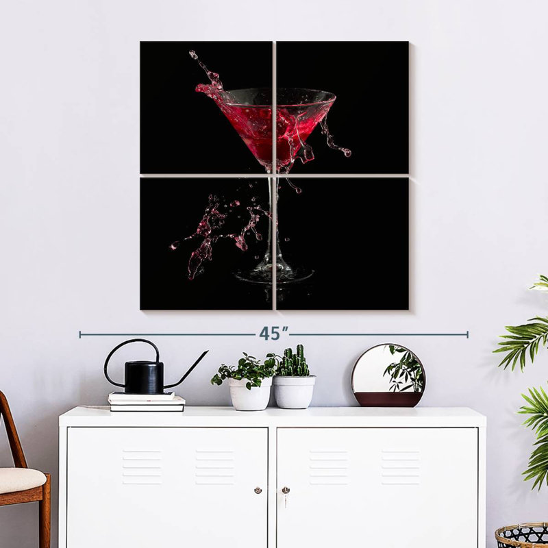 Red Martini Splash, H 32 po x l 32 po