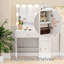 Bureau de maquillage avec lumière et miroir-233200206