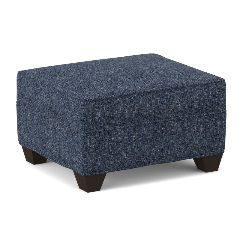 Phillips 26" Wide Rectangle Standard Ottoman, Cafelle, Connelly Blue Jay
