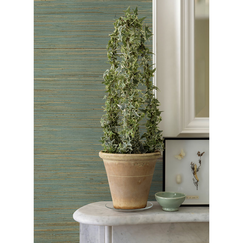 Loom Abstract Grass Cloth Wallpaper Roll, 36" W x 24' L, Gray