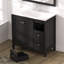 35.5" Bathroom Vanity, Black, Resin Basin, 3 Drawers, Soft Closing Slides, Splash, Plywood Material, Quick Setup Water- Surface, Easy