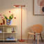 Lampadaire DEL moderne Leaf 53 po rouge brillant de style pharmacie avec bras articulé réglable, abat-jour rotatif et variateur tactile à 3 niveaux.-152461620