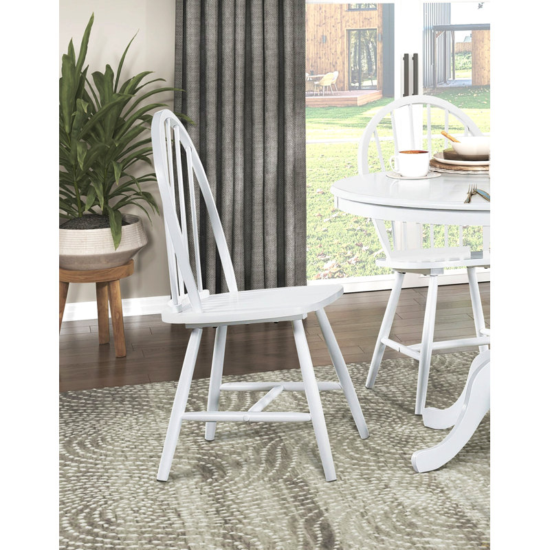 Ensemble de 2 chaises d'appoint blanches au fini blanc, style maison de campagne